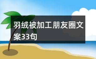 羽絨被加工朋友圈文案33句