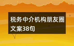 稅務中介機構(gòu)朋友圈文案38句