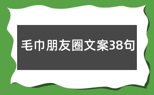 毛巾朋友圈文案38句