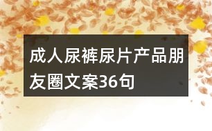 成人尿褲尿片產品朋友圈文案36句