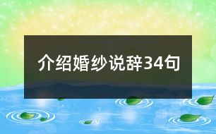 介紹婚紗說(shuō)辭34句