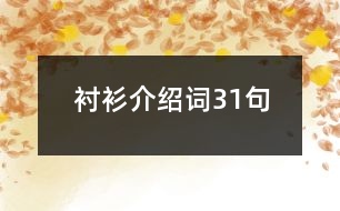 襯衫介紹詞31句