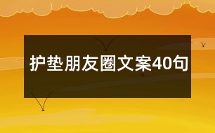 護(hù)墊朋友圈文案40句