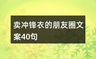 賣沖鋒衣的朋友圈文案40句