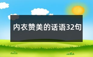 內(nèi)衣贊美的話語32句