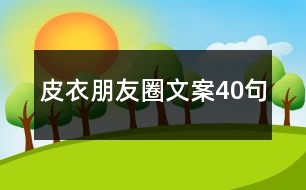 皮衣朋友圈文案40句