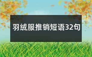 羽絨服推銷短語(yǔ)32句