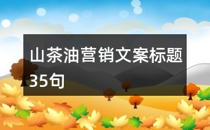 山茶油營銷文案標題35句