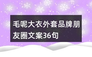 毛呢大衣外套品牌朋友圈文案36句