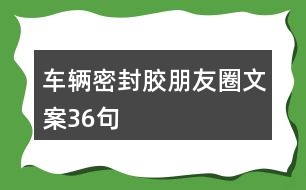 車輛密封膠朋友圈文案36句