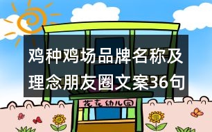 雞種雞場(chǎng)品牌名稱及理念朋友圈文案36句