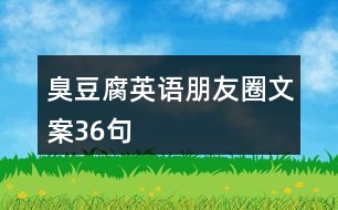 臭豆腐英語(yǔ)朋友圈文案36句