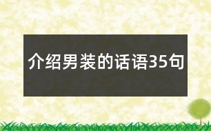 介紹男裝的話語35句