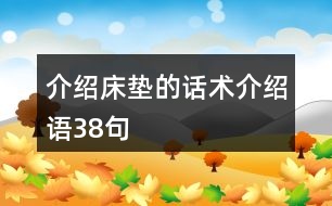 介紹床墊的話術(shù)、介紹語(yǔ)38句