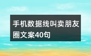 手機數(shù)據(jù)線叫賣朋友圈文案40句