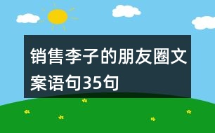 銷(xiāo)售李子的朋友圈文案語(yǔ)句35句