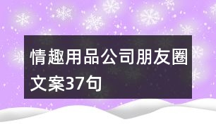 情趣用品公司朋友圈文案37句