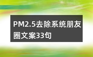 PM2.5去除系統(tǒng)朋友圈文案33句