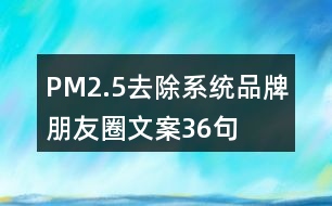 PM2.5去除系統(tǒng)品牌朋友圈文案36句