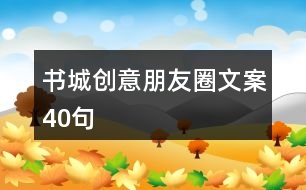 書(shū)城創(chuàng)意朋友圈文案40句