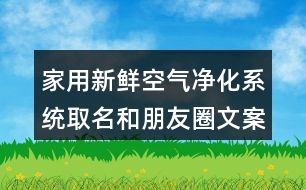 家用新鮮空氣凈化系統(tǒng)取名和朋友圈文案37句