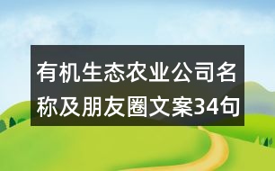 有機(jī)生態(tài)農(nóng)業(yè)公司名稱及朋友圈文案34句