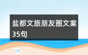 鹽都文旅朋友圈文案35句