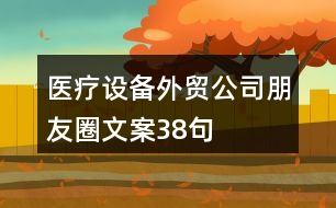 醫(yī)療設(shè)備外貿(mào)公司朋友圈文案38句