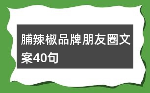 脯辣椒品牌朋友圈文案40句