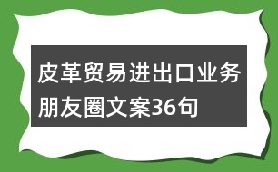 皮革貿(mào)易進(jìn)出口業(yè)務(wù)朋友圈文案36句