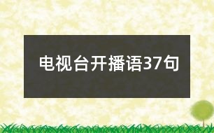 電視臺開播語37句