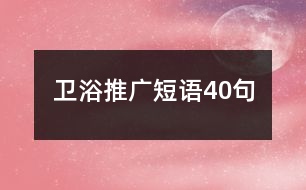 衛(wèi)浴推廣短語(yǔ)40句