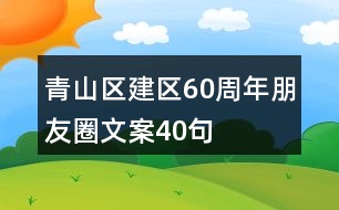 青山區(qū)建區(qū)60周年朋友圈文案40句