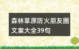 森林、草原防火朋友圈文案大全39句