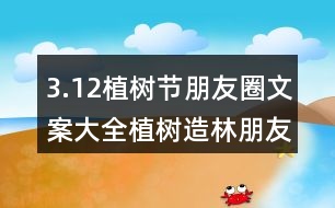 3.12植樹節(jié)朋友圈文案大全：植樹造林朋友圈文案、朋友圈文案33句