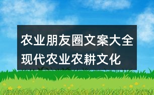 農(nóng)業(yè)朋友圈文案大全：現(xiàn)代農(nóng)業(yè)、農(nóng)耕文化朋友圈文案33句