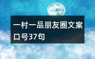 一村一品朋友圈文案口號(hào)37句