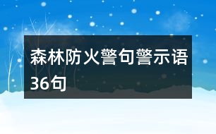 森林防火警句、警示語36句