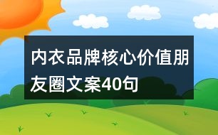 內(nèi)衣品牌核心價(jià)值朋友圈文案40句