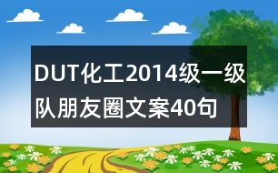 DUT化工2014級一級隊朋友圈文案40句