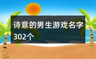 詩意的男生游戲名字302個