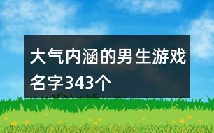 大氣內涵的男生游戲名字343個