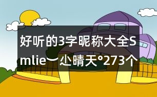 好聽的3字昵稱大全：Smlie︶尐晴天°273個