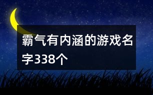 霸氣有內(nèi)涵的游戲名字338個