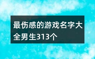 最傷感的游戲名字大全男生313個