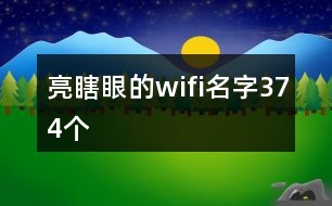 亮瞎眼的wifi名字374個