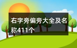 右字旁偏旁大全及名稱411個