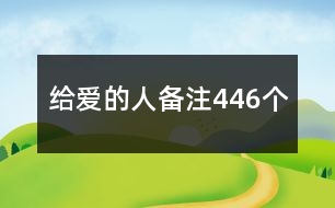 給愛的人備注446個