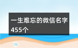 一生難忘的微信名字455個(gè)