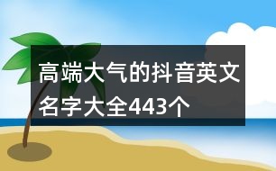 高端大氣的抖音英文名字大全443個